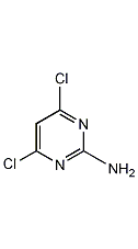 2-氨基-4,6-二氯嘧啶结构式