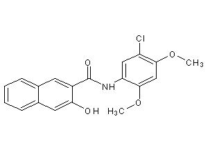 N-(5-氯-2,4-二甲氧基苯基)-3-羟基-2-萘甲酰胺结构式