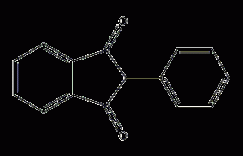 2-苯基-1,3-茚满二酮结构式