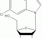 5,6-二氯-1-β-D-呋喃核糖基苯并咪唑结构式