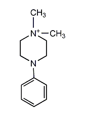 1,1-二甲基-4-基碘化哌嗪鎓结构式