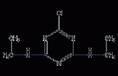 2-氯-4,6-双(乙基氨基)-1,3,5-三嗪结构式