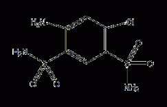 4-氨基-6-氯-1,3-苯二磺酰胺结构式