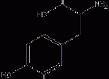 DL-β-(3,4-二羟基苯基)丙氨酸结构式