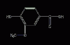 4-羟基-3-甲氧基苯甲酸结构式