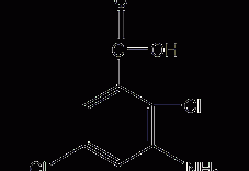 3-氨基-2,5-二氯苯甲酸结构式